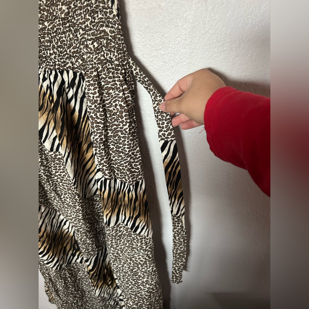 Y2K west side design zebra/cheetah print maxi sundress - Picture 7 of 7